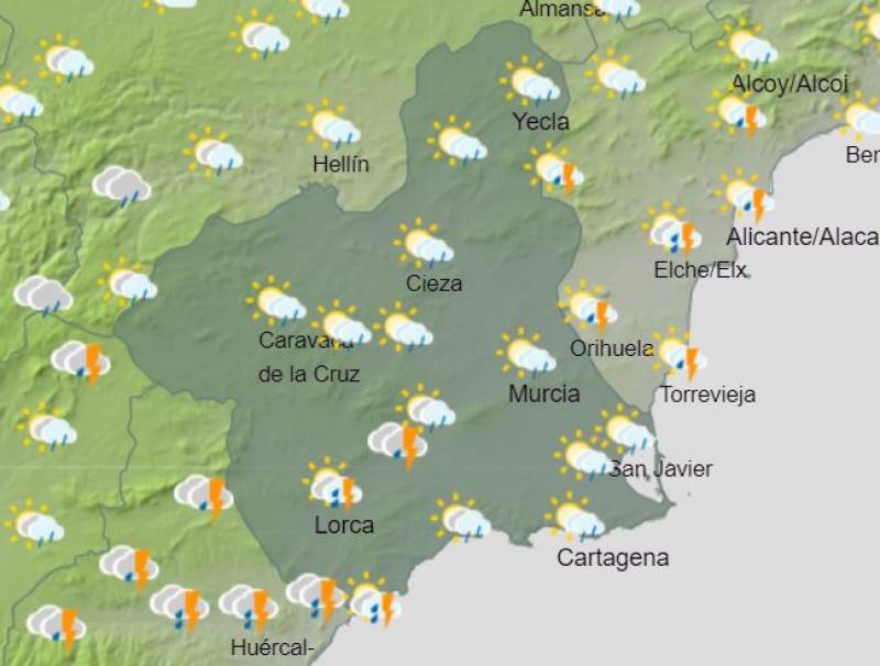 <span style='color:#780948'>ARCHIVED</span> - Rain forecast for this weekend: Murcia weather May 11-14