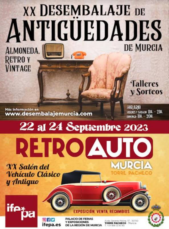 September 22 to 24 Antiques Fair and Classic Car show at the IFEPA in Torre Pacheco