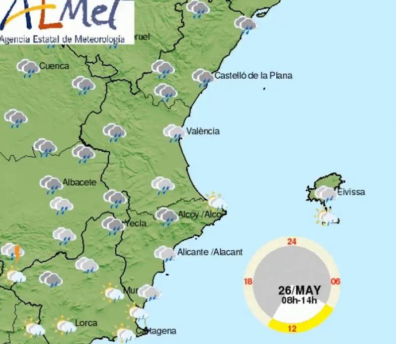 More rain and thunderstorms ahead this weekend: Alicante weather May 25-28