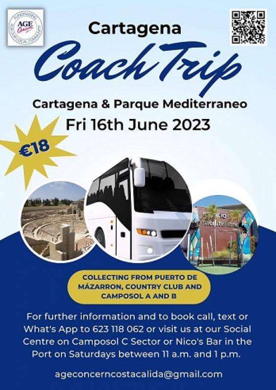 June 16 Age Concern Coach trip to Cartagena and Parque Mediterraneo