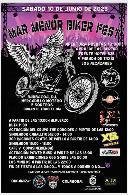June 10 Mar Menor Biker Fest in Los Alcazares