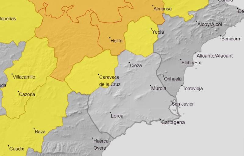 Murcia on yellow alert for rainstorms this Wednesday 