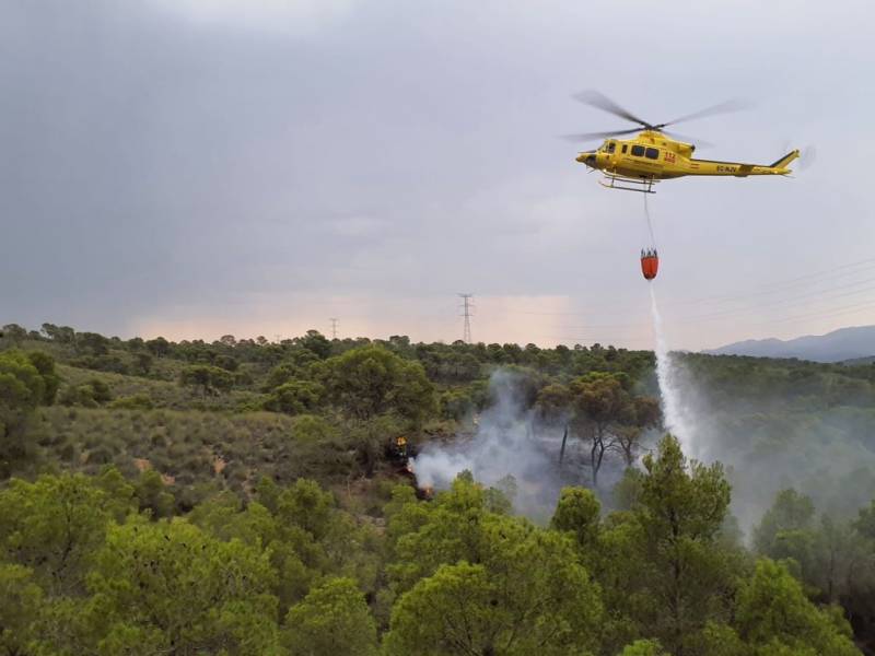 Lightning strike sparks forest fires in northern Murcia