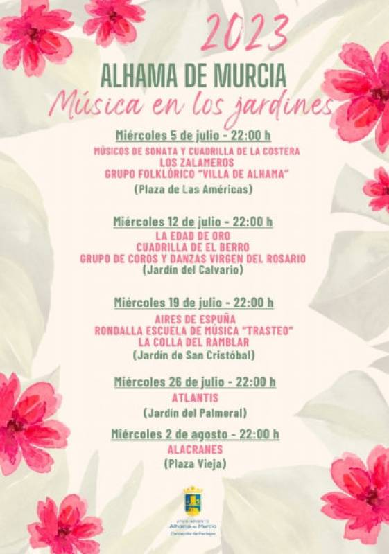 July 26 Free open-air concert in the Jardín del Palmeral in Alhama de Murcia