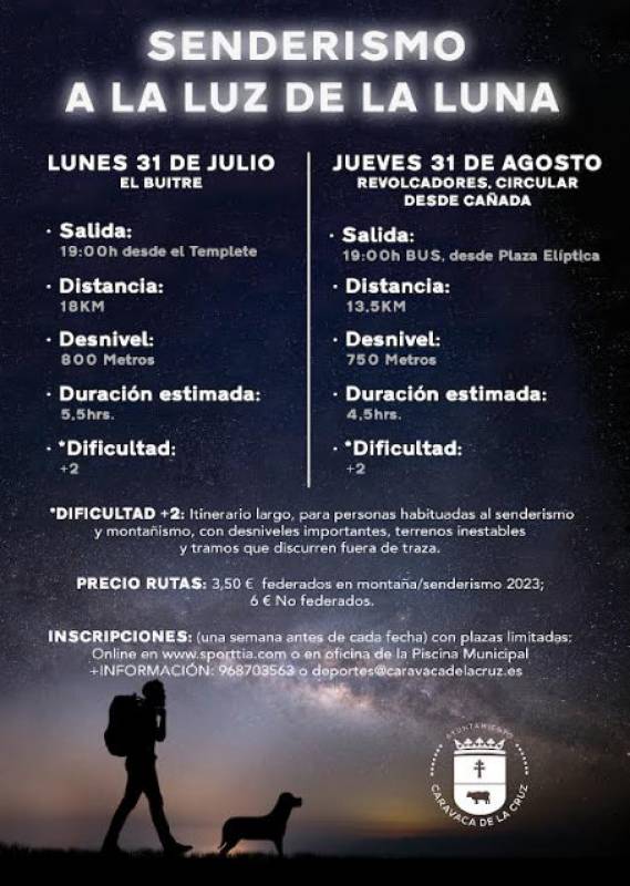 August 31 Moonlight hike to the Revolcadores, the highest mountain in the Region of Murcia