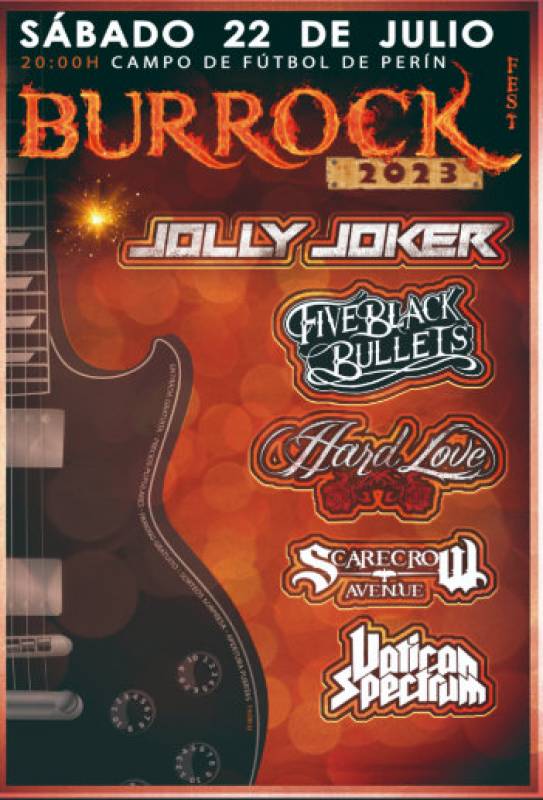 July 22 Free Burrock rock music event in Perin in the countryside of Cartagena
