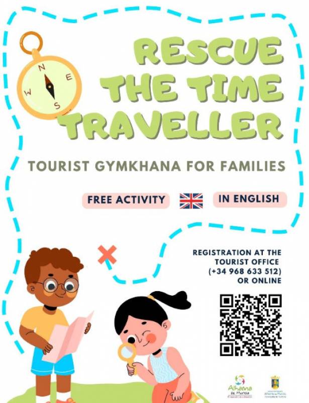 July 26 Rescue the Time Traveller of Alhama de Murcia in the free interactive gymkhana activity – in English!
