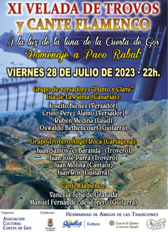 July 28 Music by moonlight in the tiny hillside village of Cuesta de Gos in Aguilas