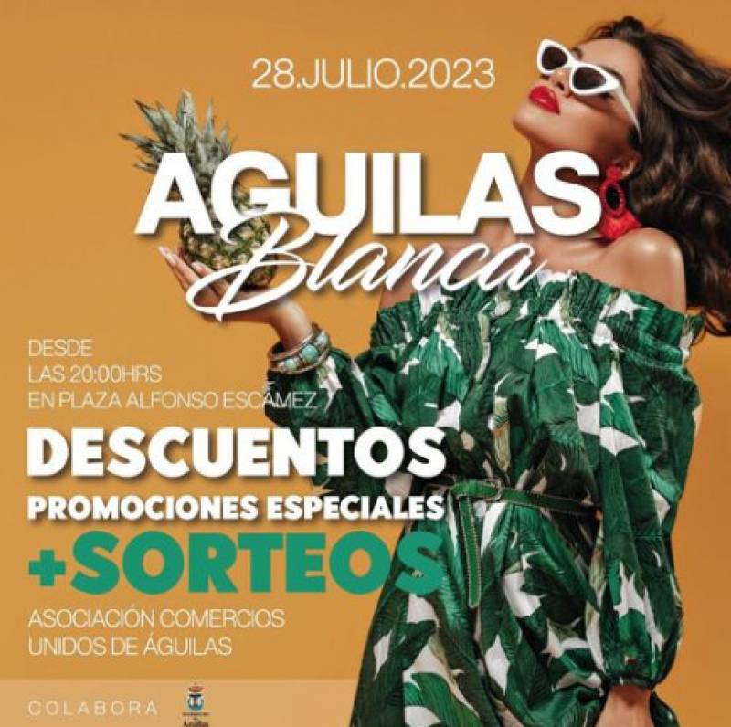 July 28 Noche Blanca late-night shopping evening in Aguilas
