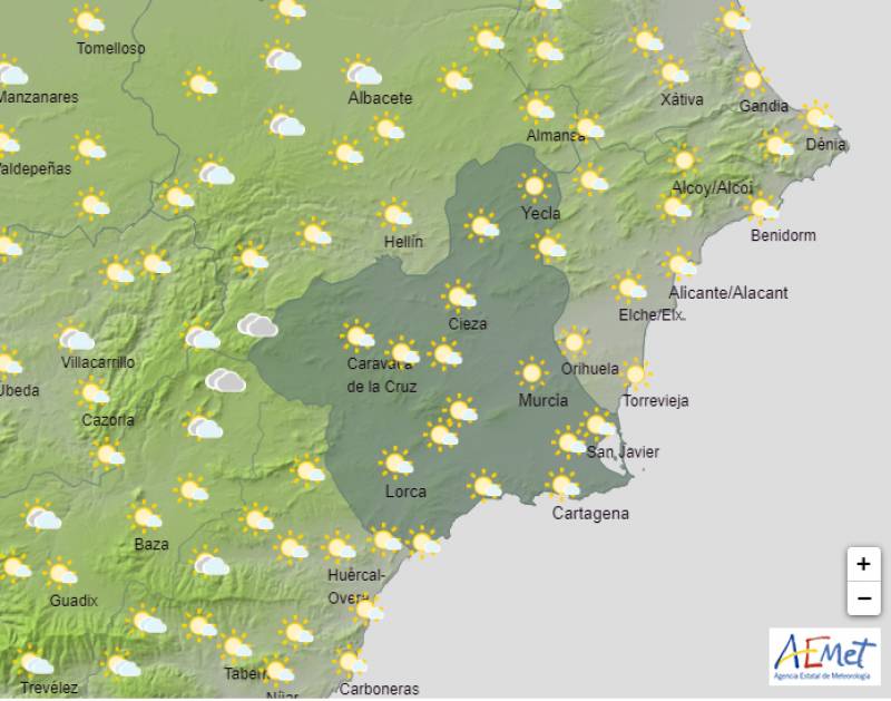 Cool start gives way to scorching temperatures: Murcia weather forecast Aug 7-10