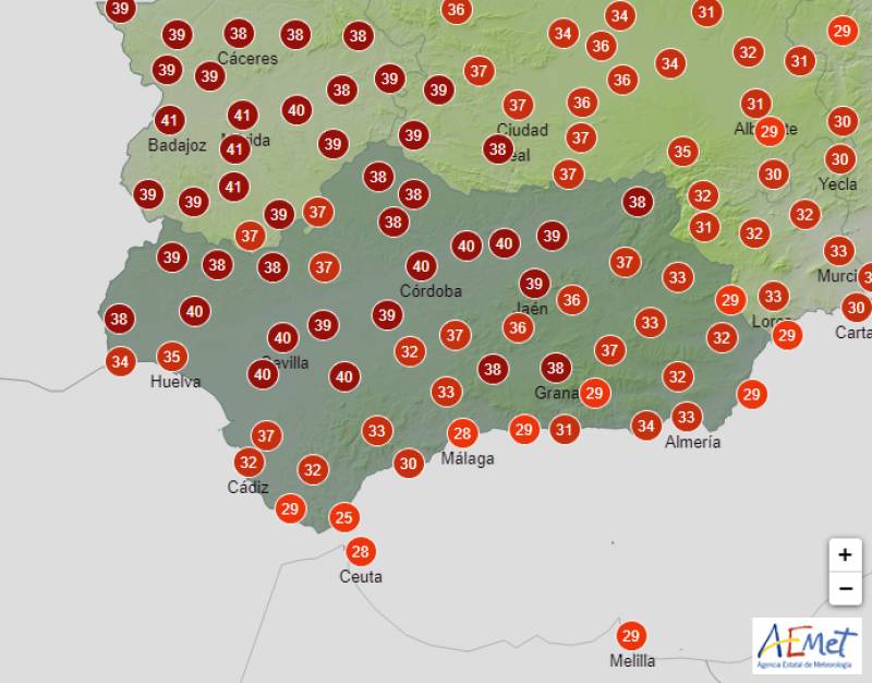 Highs of 45 degrees as heatwave takes hold: Andalucia weather forecast Aug 7-10