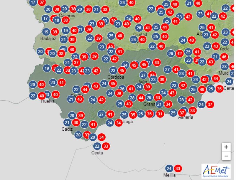 Highs of 45 degrees as heatwave takes hold: Andalucia weather forecast Aug 7-10