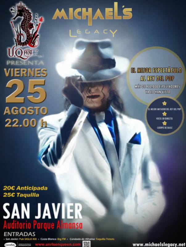 August 25 Michael’s Legacy, Michael Jackson tribute show in San Javier