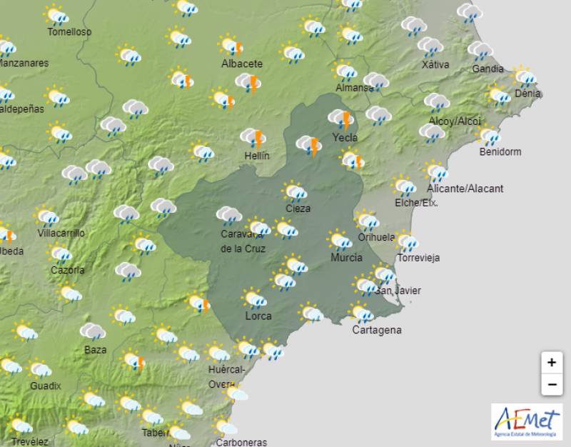 Violent storms and hail showers could hit this weekend: Murcia weather forecast Aug 31-Sept 3