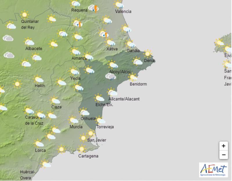 Cloudy skies and a chance of storms: Alicante weather forecast Sept 11-14