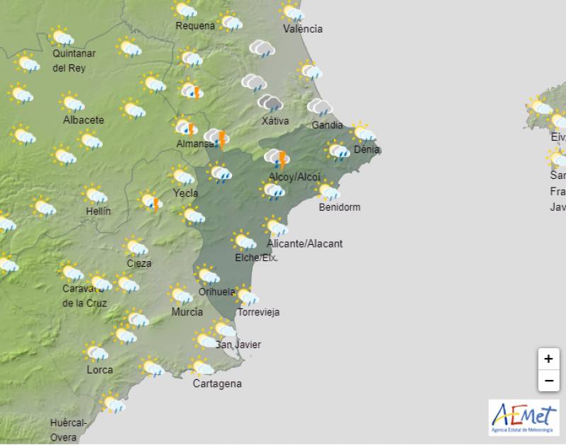 Cloudy skies and a chance of storms: Alicante weather forecast Sept 11-14