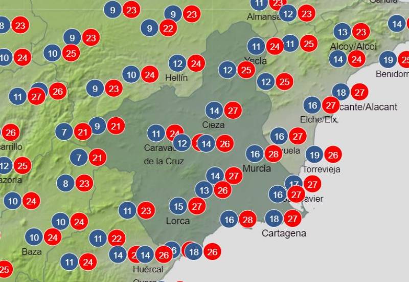 Murcia weather forecast September 18-24: Showers and storms bring falling temperatures