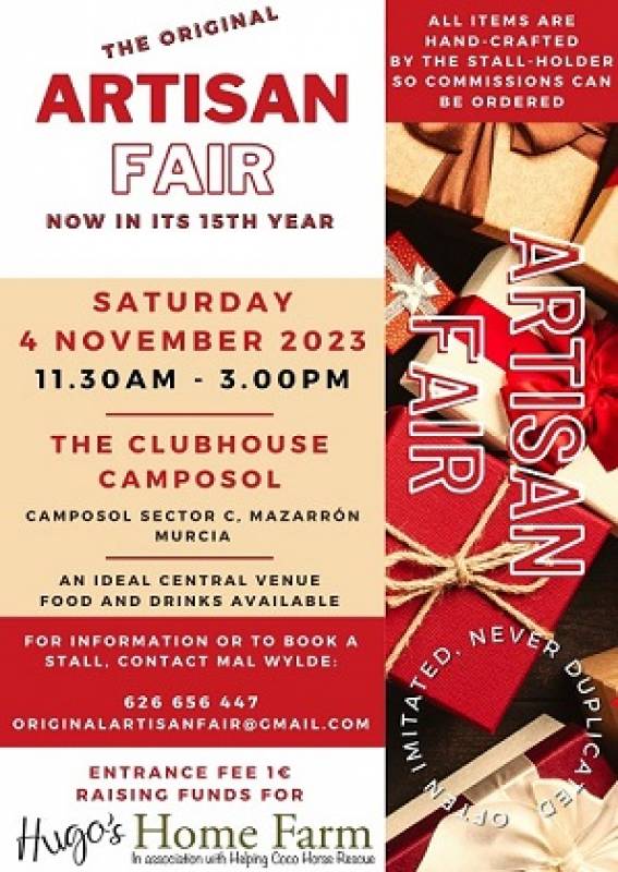 November 4 The Original Artisan Fair at The Clubhouse, Camposol