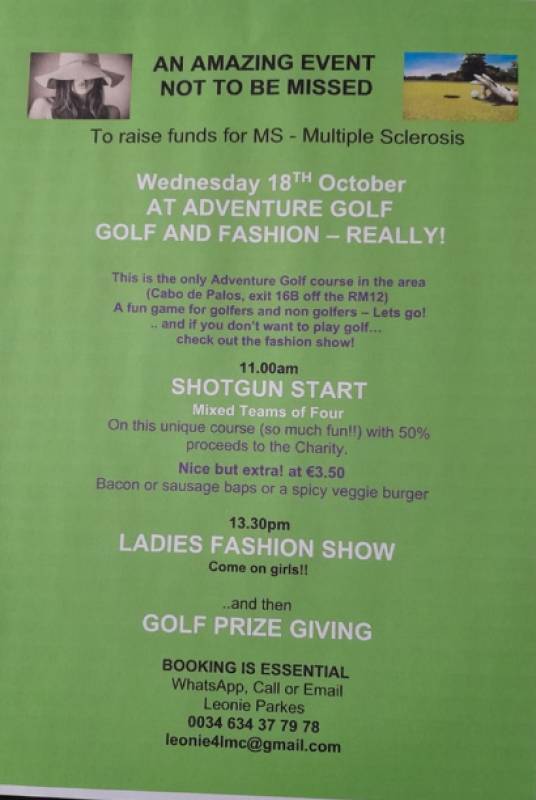 October 18 La Manga Adventure Golf MS Society sport and fashion fundraiser
