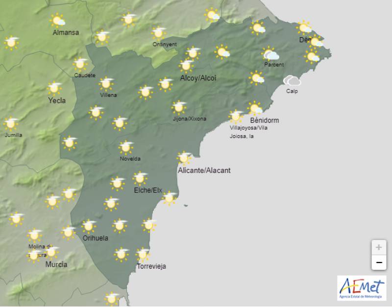 Sunny skies and balmy temperatures: Alicante weather forecast Oct 9-12