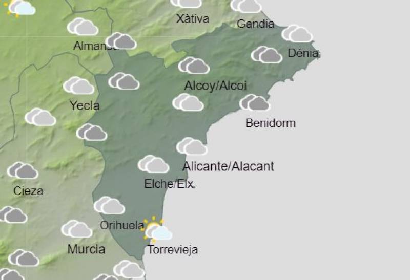 Alicante weather forecast October 23-27: Overcast but at least drier