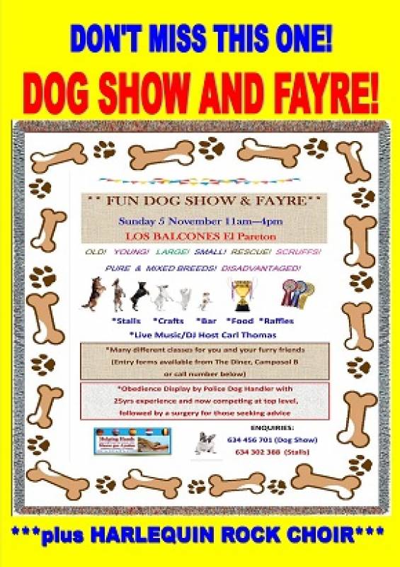 November 5 The Helping Hands Dog Show and Fayre at Los Balcones El Pareton