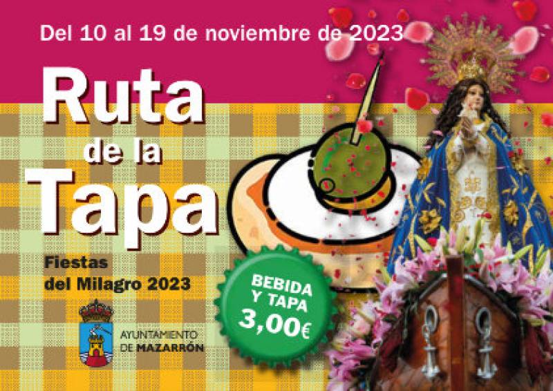 November 10 to 19 Fiestas tapas route in Bolnuevo to coincide with the Mazarron fiestas