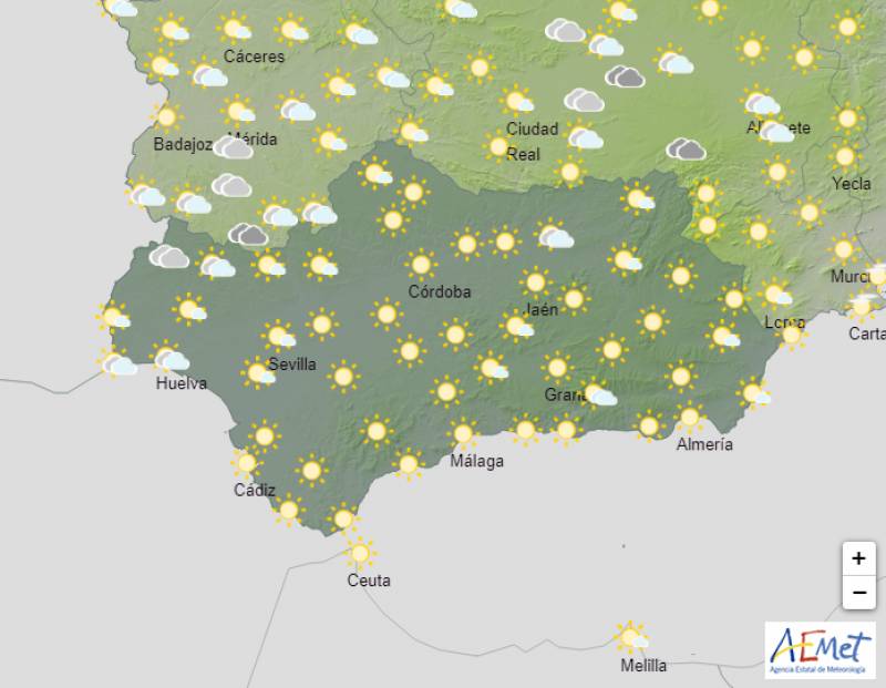 Drastic fall in nighttime temperatures: Andalucia weather forecast Nov 6-9