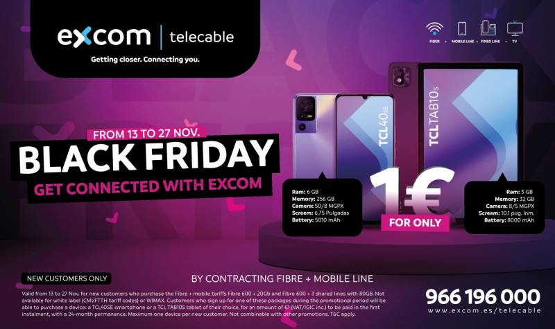Buy a smartphone or tablet for 1 euro: Black Friday deal from Excom Telecable