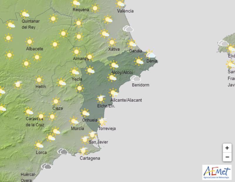 Temperatures fall below 20 degrees: Alicante weather forecast Nov 20-23