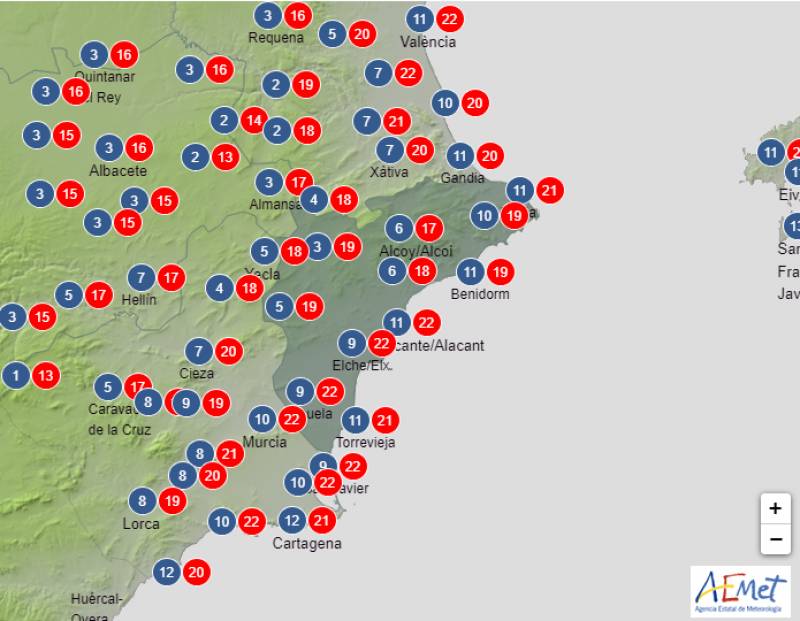 Temperatures fall below 20 degrees: Alicante weather forecast Nov 20-23