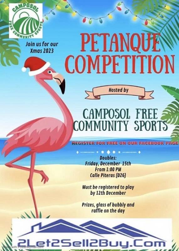 December 15 Camposol Free Community Sports Christmas 2023 Petanque doubles competition