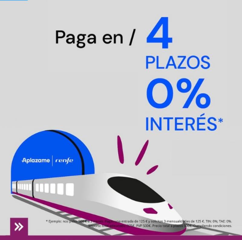 Pay in instalments for train tickets in Spain with Renfe