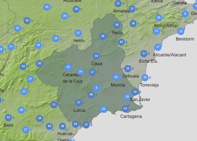 Get ready for windy spells this weekend: Murcia weather forecast Nov 30-Dec 3