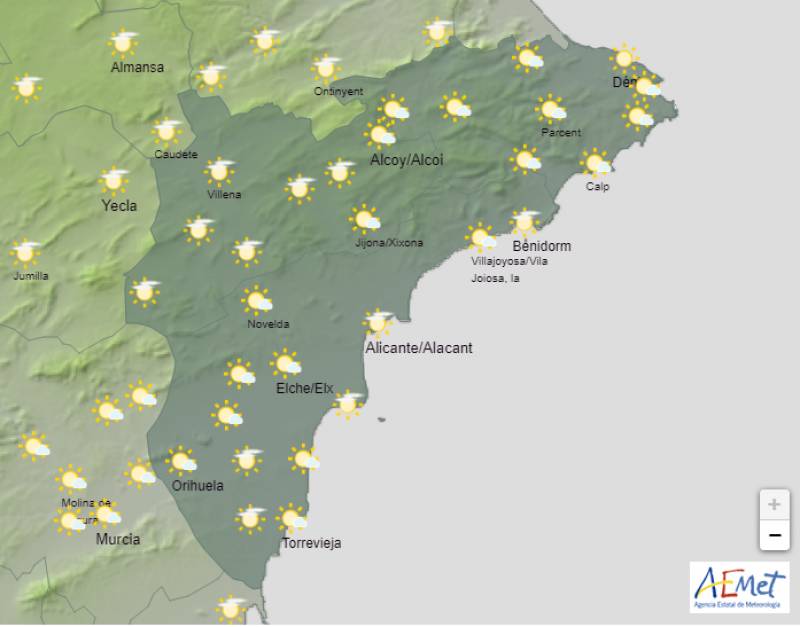 A few more warm days before winter sets in: Alicante weather forecast Dec 11-14