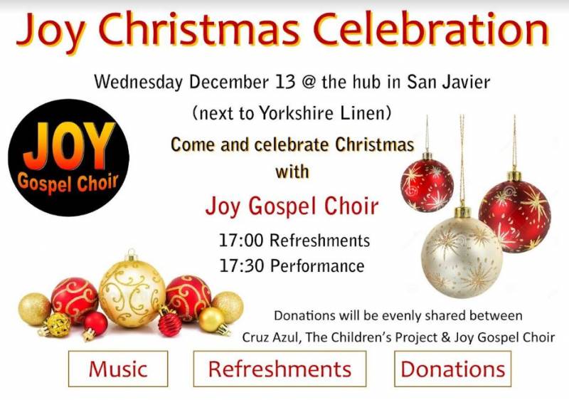 December 13 Joy Gospel Choir charity concert in San Javier
