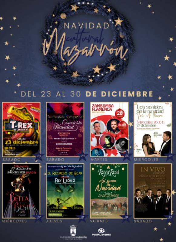 Christmas and New Year free concerts and exhibitions in Mazarron 2023-24