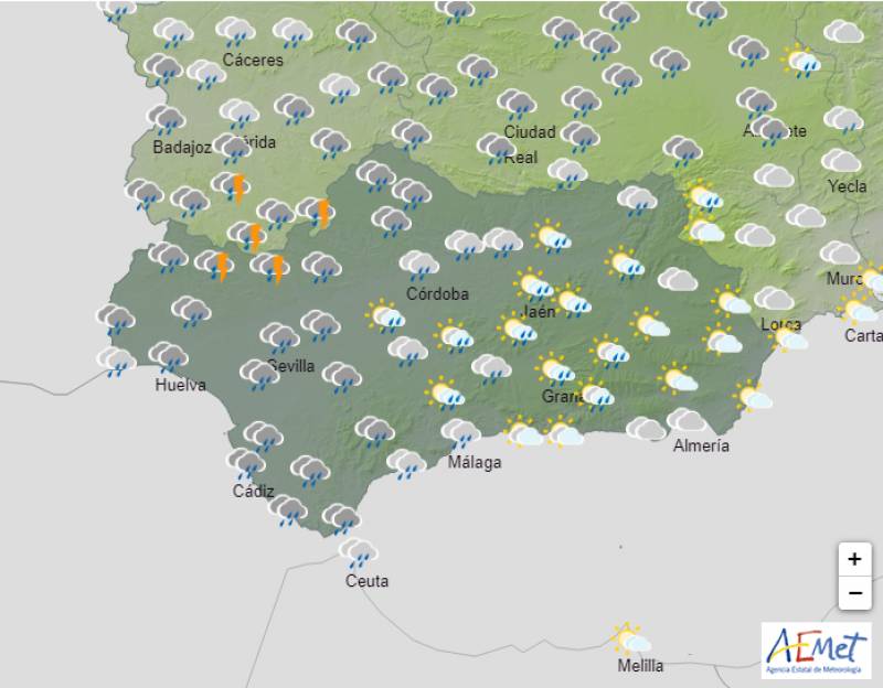 Rain comes to southern Spain: Andalucia weather forecast Jan 2-4