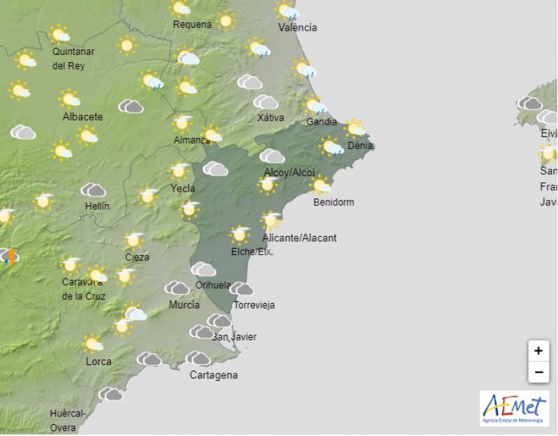 Rains arrive ahead of a dry weekend: Alicante weather forecast Jan 4-7