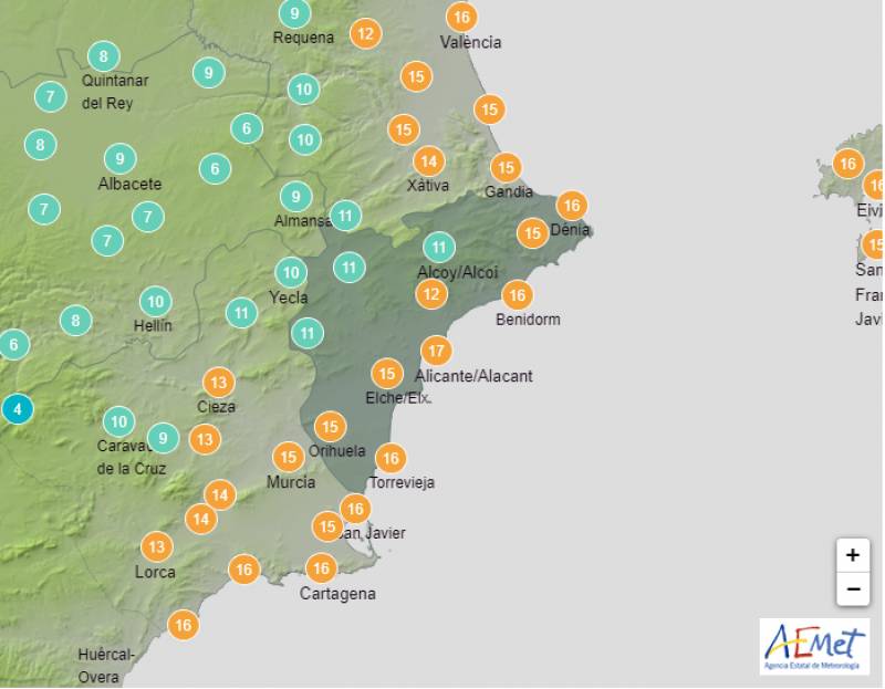 Rains arrive ahead of a dry weekend: Alicante weather forecast Jan 4-7