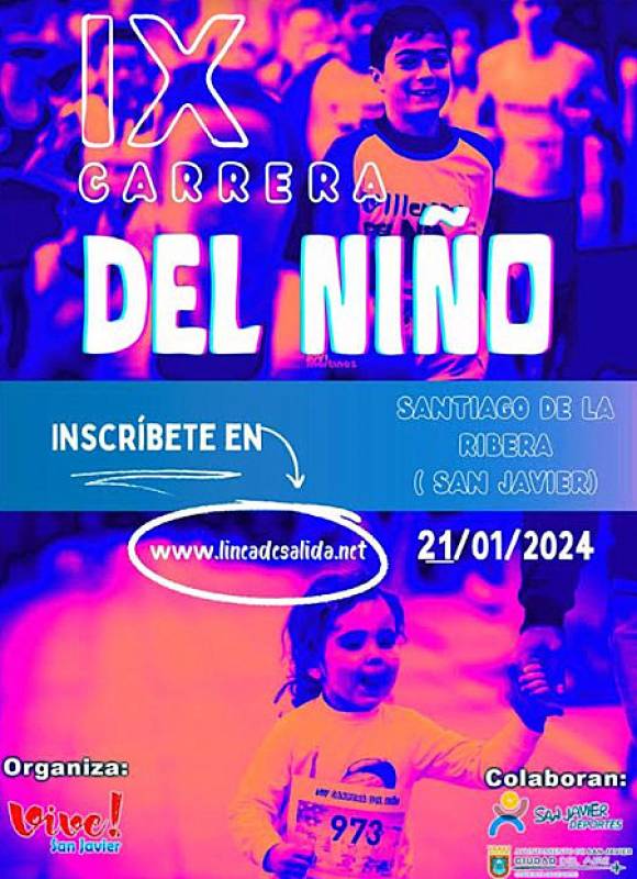 January 21 Carrera del Niño running races in Santiago de la Ribera and San Javier