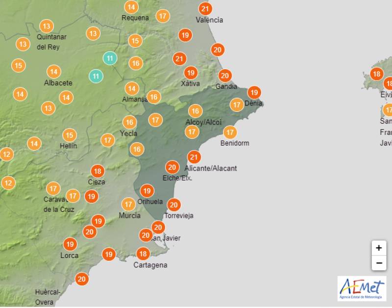 Temperatures of up to 25 degrees: Alicante weather forecast Jan 15-18