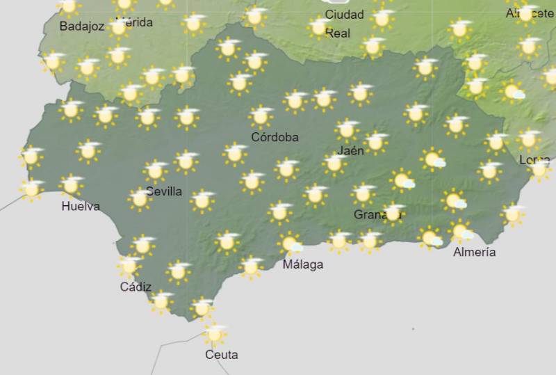 Temperatures climb back up over 20 degrees in Andalusia: Weekly weather forecast January 22-28