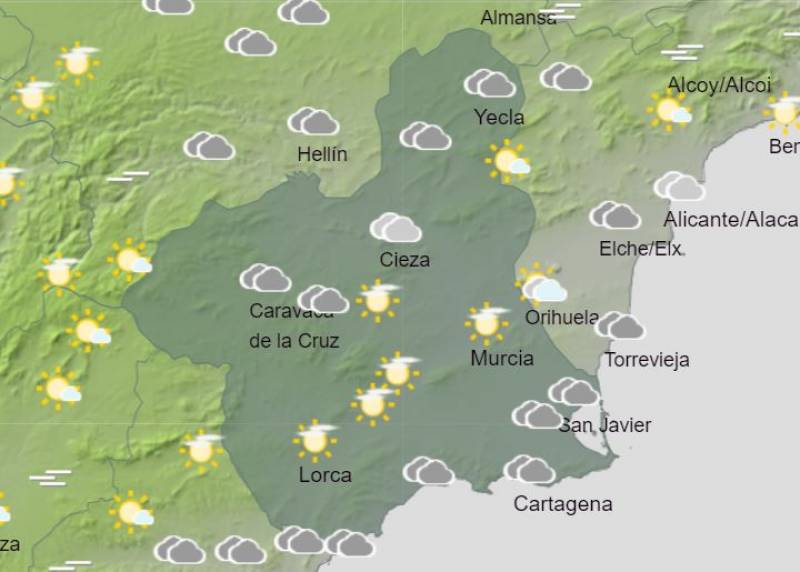 Another warm - if cloudy - week: Murcia weather forecast January 29-February 4