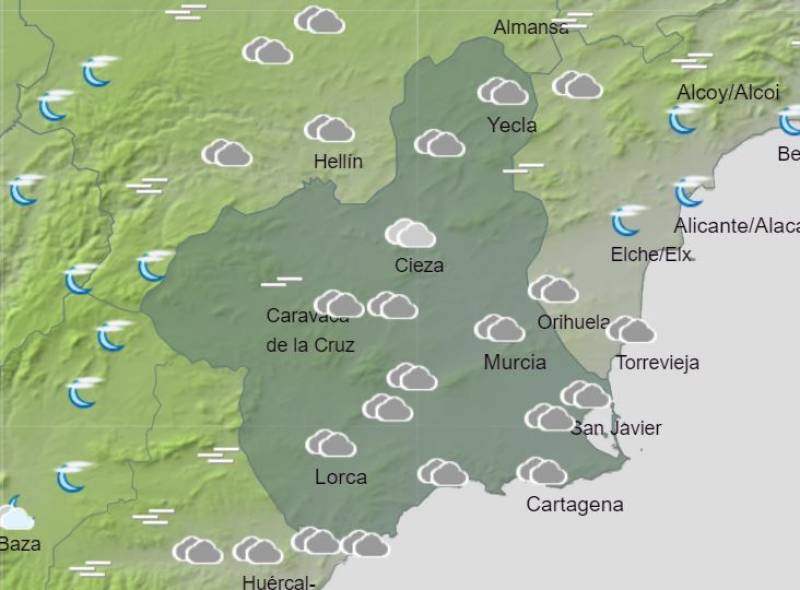 Another warm - if cloudy - week: Murcia weather forecast January 29-February 4