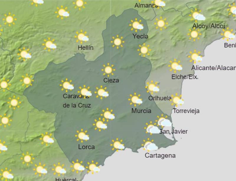 Another warm - if cloudy - week: Murcia weather forecast January 29-February 4