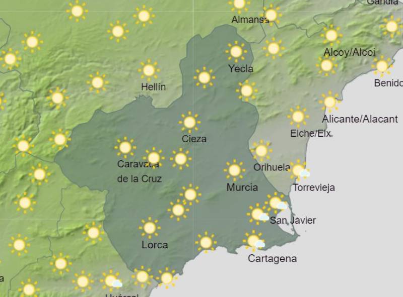 Another warm - if cloudy - week: Murcia weather forecast January 29-February 4