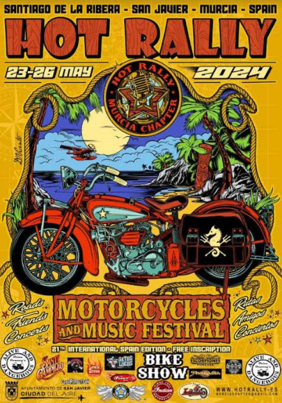 May 23 to 26 Hot Rally motorcycle and music festival in Santiago de la Ribera