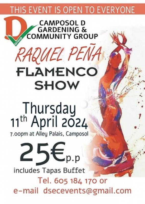 April 11 Flamenco Show at Alley Palais Camposol B sector commercial centre