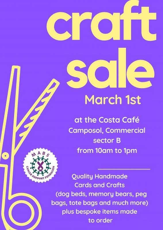 March 1 MABS Craft Sale at Costa Cafe Camposol